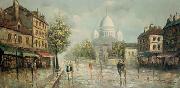 unknow artist Henri Royer Montmartre sous la pluie painting